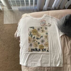 NEW Paul & Joe White Floral Graphic Tee